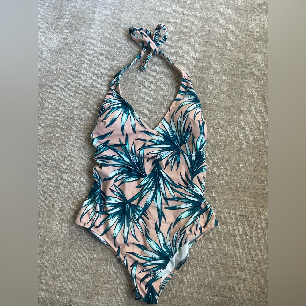Pink women’s Tropical Leaf Swimsuit